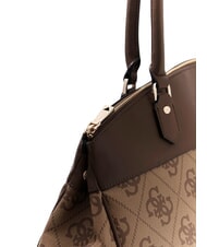 GUESS BERTA Sac &agrave; main logo latte / marron - Sacs pour Femme - 5