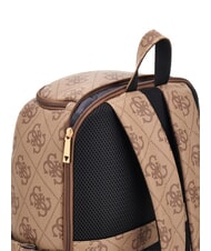 GUESS BERTA Sac &agrave; dos multipoches, compartiment sous si&egrave;ge 45 cm logo latte / marron - Sacs pour Femme - 7