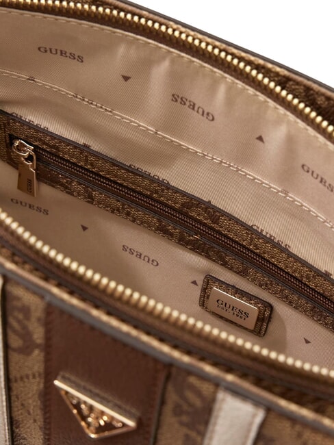 NOELLE 2 sac de courses, sac bandouli&egrave;re logo latte / marron - Sacs pour Femme