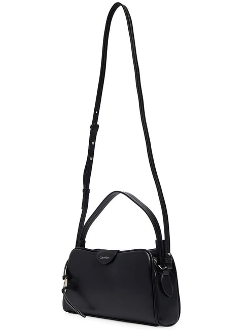 EMBOSSED LOGO BUSINE Sac &agrave; main avec bandouli&egrave;re sur noir - Sacs pour Femme