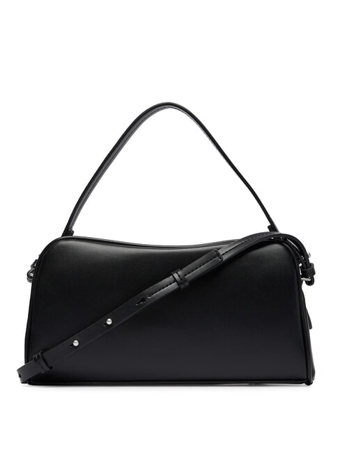 EMBOSSED LOGO BUSINE Sac &agrave; main avec bandouli&egrave;re sur noir - Sacs pour Femme