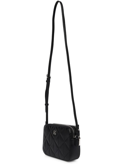 QUILTED EMBLEM Mini sac bandouli&egrave;re sur noir - Sacs pour Femme