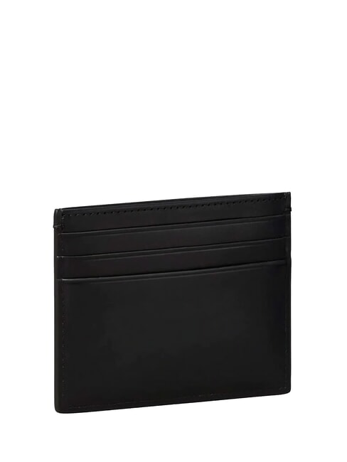 RAISED LOGO porte-cartes en cuir plat sur noir - Portefeuilles Homme