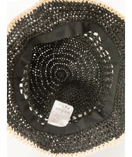 FURLA CAMPIONARIO - GIOVE  Chapeau en nylon noir+naturel - Bonnets - 4