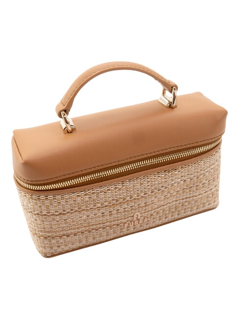 CAMPIONARIO - CAMELIA Mini sac &agrave; main avec bandouli&egrave;re naturel+brandy - Sacs pour Femme