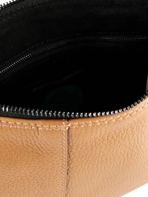 BEYONCE Pochette en cuir de taille moyenne avec bandouli&egrave;re chamois - Sacs pour Femme