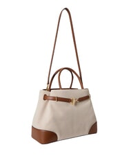 RALPH LAUREN BLAIKE Sac &agrave; main avec bandouli&egrave;re toile blanche/beige - Sacs pour Femme - 4