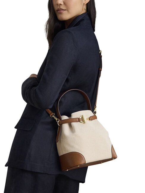 BLAIKE Sac &agrave; main avec bandouli&egrave;re, sac seau toile blanche/beige - Sacs pour Femme