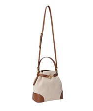 RALPH LAUREN BLAIKE Sac &agrave; main avec bandouli&egrave;re, sac seau toile blanche/beige - Sacs pour Femme - 4