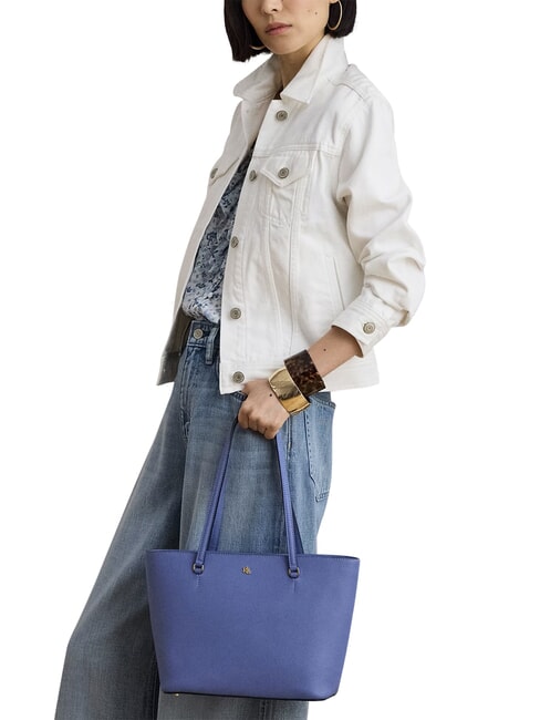 KARLY Sac cabas en cuir Carson Blue - Sacs pour Femme