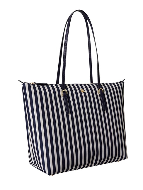 KEATON Sac shopping moyen rayures fines/bleu marine raffin&eacute; - Sacs pour Femme