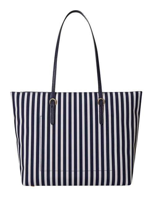 KEATON Sac shopping moyen rayures fines/bleu marine raffin&eacute; - Sacs pour Femme