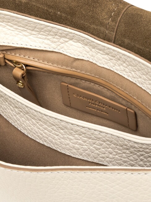 HELENA ROUND Sac &agrave; main en cuir, avec bandouli&egrave;re sable - Sacs pour Femme