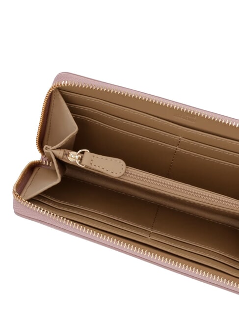 EMBOSSED Portefeuille Zip Around Rose - Portefeuilles Femme