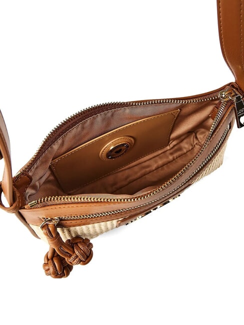 STRAW CHIC Mini sac bandouli&egrave;re cuir naturel - Sacs pour Femme