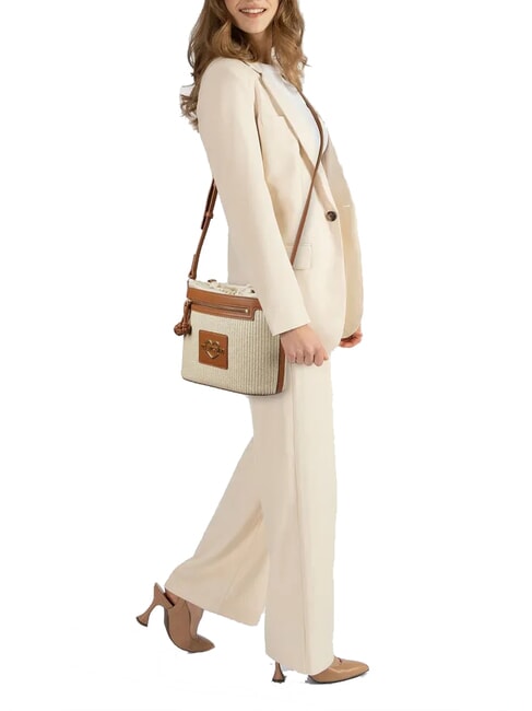 STRAW CHIC Mini sac bandouli&egrave;re cuir naturel - Sacs pour Femme