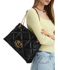 LOVE MOSCHINO EMBOSSED Quilted sac bandouli&egrave;re Noir - Sacs pour Femme - 2