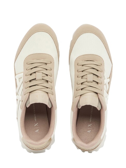 DROP MICROSUEDE Baskets avec logo lat&eacute;ral sable et blanc cass&eacute; - Chaussures Femme