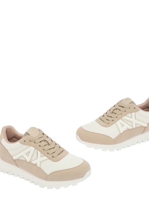 DROP MICROSUEDE Baskets avec logo lat&eacute;ral sable et blanc cass&eacute; - Chaussures Femme
