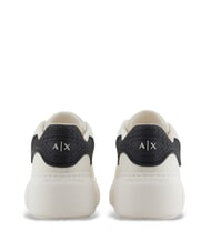 ARMANI EXCHANGE SUPER MINI-TUMBLED Baskets blanc cass&eacute; + noir - Chaussures Femme - 3