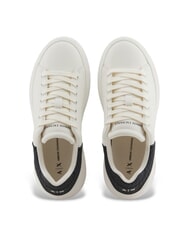 ARMANI EXCHANGE SUPER MINI-TUMBLED Baskets blanc cass&eacute; + noir - Chaussures Femme - 4