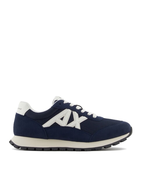 DROP MICROSUEDE Baskets avec logo contrast&eacute; bleu marine + blanc cass&eacute; - Chaussures Homme