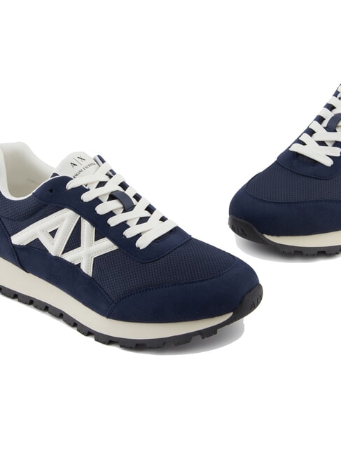 DROP MICROSUEDE Baskets avec logo contrast&eacute; bleu marine + blanc cass&eacute; - Chaussures Homme