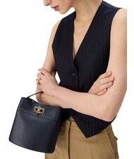 FURLA AMELIA Petit sac seau, &agrave; main bleu encre - Sacs pour Femme - 5