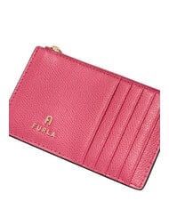 FURLA CAMELIA Portefeuille plat en cuir rose velours - Portefeuilles Femme - 4