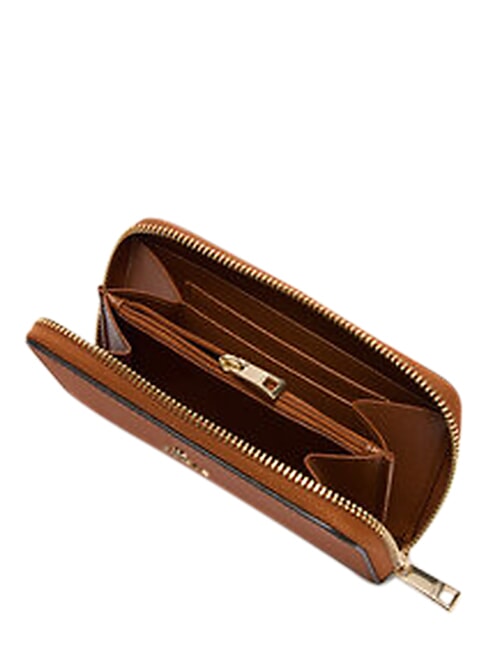 CAMELIA Portefeuille zipp&eacute; en cuir Cognac - Portefeuilles Femme