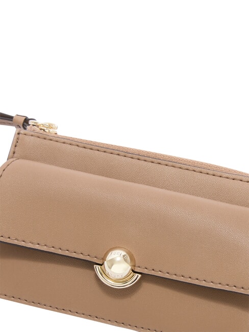 SFERA SOFT Porte-cartes &agrave; rabat, en cuir caramel + dessert int. - Portefeuilles Femme