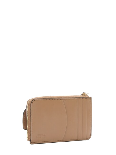 SFERA SOFT Porte-cartes &agrave; rabat, en cuir caramel + dessert int. - Portefeuilles Femme