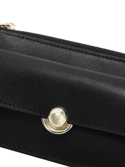 SFERA SOFT Porte-cartes &agrave; rabat, en cuir Noir - Portefeuilles Femme