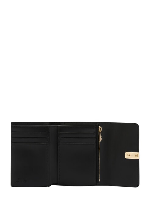 IRIDE Portefeuille compact en cuir Noir - Portefeuilles Femme