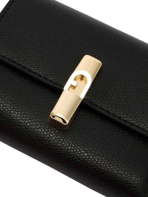 IRIDE Portefeuille compact en cuir Noir - Portefeuilles Femme