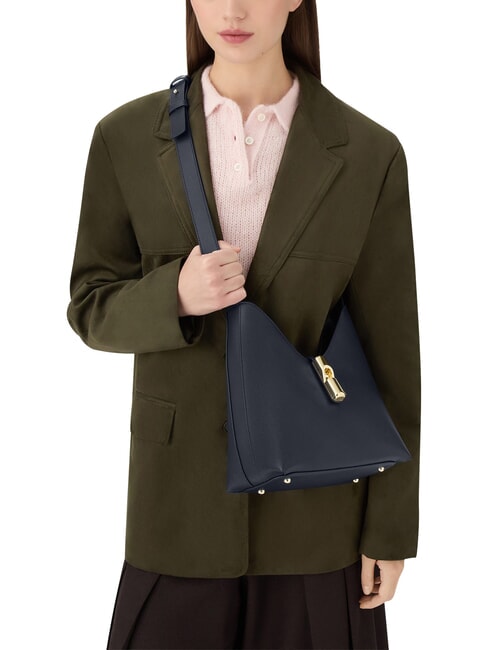 GOCCIA Sac bandouli&egrave;re en cuir bleu encre - Sacs pour Femme