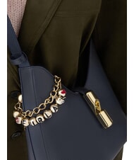 FURLA GOCCIA Sac bandouli&egrave;re en cuir bleu encre - Sacs pour Femme - 4