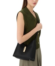 FURLA GOCCIA Sac bandouli&egrave;re en cuir Noir - Sacs pour Femme - 3