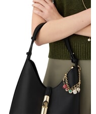 FURLA GOCCIA Sac bandouli&egrave;re en cuir Noir - Sacs pour Femme - 4