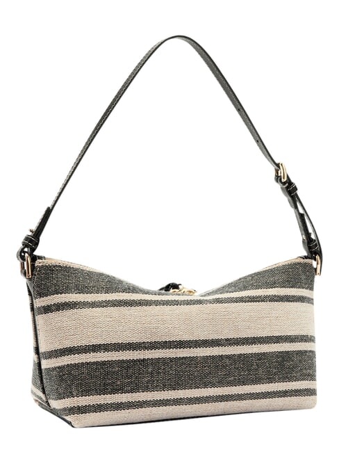 DEBBY Sac bandouli&egrave;re en cuir et lin tons indigo - Sacs pour Femme