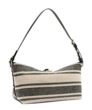 FURLA DEBBY Sac bandouli&egrave;re en cuir et lin tons indigo - Sacs pour Femme - 4