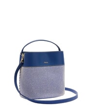 FURLA AMELIA Petit sac seau, &agrave; main tons indigo - Sacs pour Femme - 3