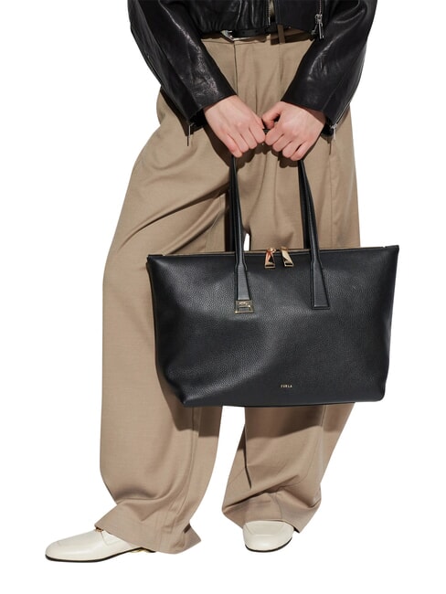 OLIVIA sac cabas bandouli&egrave;re en cuir Noir - Sacs pour Femme