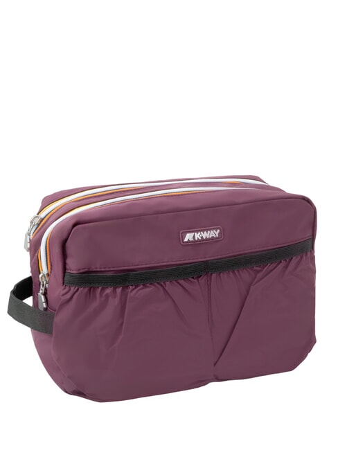 ALBAS Trousse de beaut&eacute; double zip avec poches vin violet mauve - Trousses