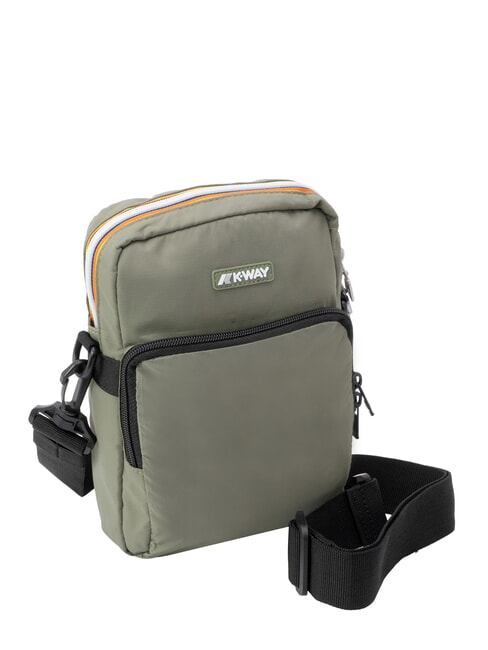 ERLOY Sac en nylon avec poche lichen vert - Sacs en Bandouli&egrave;res pour Homme
