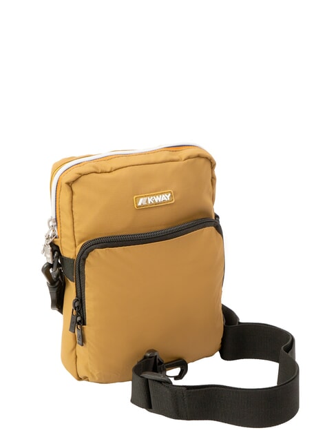 ERLOY Sac en nylon avec poche bistre brun - Sacs en Bandouli&egrave;res pour Homme