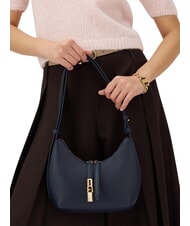 FURLA GOCCIA Sac bandouli&egrave;re en cuir martel&eacute; bleu encre - Sacs pour Femme - 2