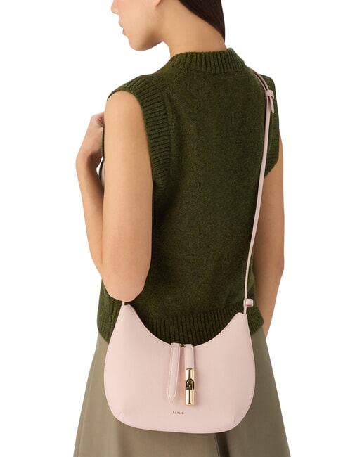 GOCCIA Sac bandouli&egrave;re en cuir martel&eacute; rose poudr&eacute; - Sacs pour Femme