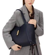 FURLA GOCCIA Sac &agrave; bandouli&egrave;re en cuir bleu encre - Sacs pour Femme - 2