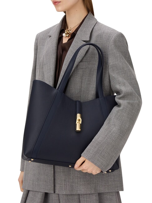 GOCCIA Sac &agrave; bandouli&egrave;re en cuir bleu encre - Sacs pour Femme